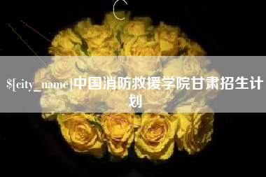 梧州中国消防救援学院甘肃招生计划