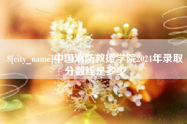 梧州中国消防救援学院2024年录取分数线是多少