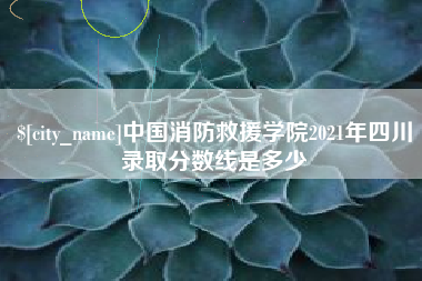 梧州中国消防救援学院2021年四川录取分数线是多少