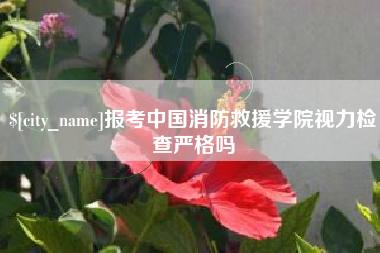 梧州报考中国消防救援学院视力检查严格吗