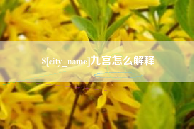 梧州九宫怎么解释