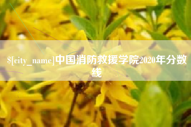 梧州中国消防救援学院2020年分数线
